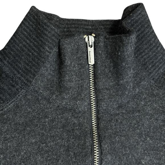 Smartwool 1/4 Zip Mens Large Charcoal Pullover Sweater 100% Merino Wool - Picture 2 of 12